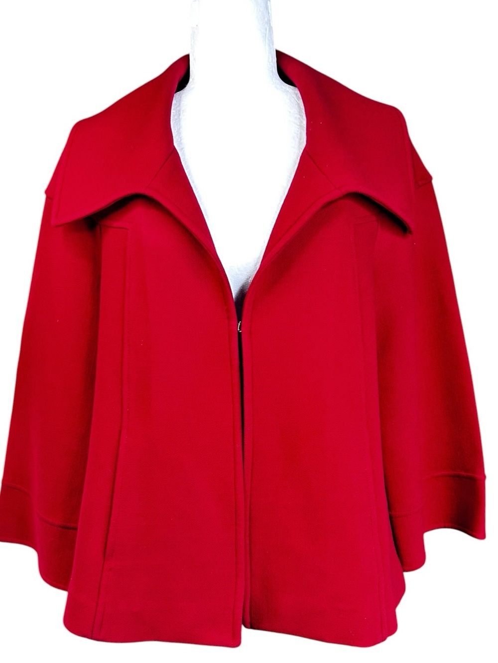 Lafayette 148 New York Red Wool Swing Jacket 12 Timeless Investment Piece